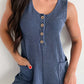 Lovelet Texture Wide Strap Romper with Pockets