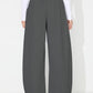 Elastic Waist Wide Leg Pants with Pockets