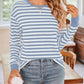 Striped Round Neck Long Sleeve T-Shirt