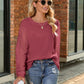 Full Size Round Neck Lace Long Sleeve T-Shirt Plus Size