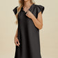 Double Take Full Size Ruffled V-Neck Cap Sleeve Dress