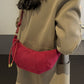 PU Leather Strap Suede Shoulder Bag