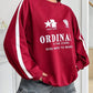 Letter Graphic Round Neck Long Sleeve Sweatshirt