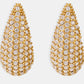 Stainless Steel Inlaid Zircon Teardrop Earrings