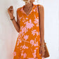 Printed Tie Neck Sleeveless Dress