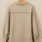 Exposed Seam Collared Neck Button Up Shacket