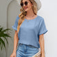 Round Neck Short Sleeve Blouse
