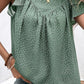 Ruffled Printed Round Neck Cap Sleeve Blouse