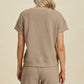 Double Take Full Size Texture Short Sleeve Top and Shorts Set