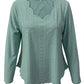 Eyelet Long Sleeve Blouse