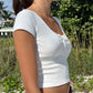 Devine Button Detail Short Sleeve T-Shirt