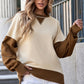 Color Block Round Neck Long Sleeve Sweatshirt