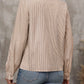 Tied Striped Long Sleeve Blouse