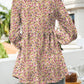 Printed Scoop Neck Long Sleeve Blouse