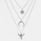 Alloy Three-Layered Bull Head Pendant Necklace