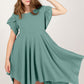 LITTLE GIRLS YOUTH Round Neck Petal Sleeve Dress