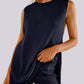 Mandy Side Slit Round Neck Tank and Shorts Sweater Set