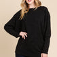 BOMBOM Drop Shoulder Long Sleeve Knit Top