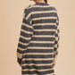 Annie Wear Checkered & Striped Open Front Long Sleeve Cardigan