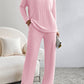 NotSoBasic Ribbed V-Neck Top and Pants Lounge Set