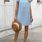 Ruffled Notched Cap Sleeve Mini Dress