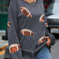 Sequin Football Patch Corduroy Sweatshirt