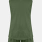 Full Size Waffle-Knit Notched Top and Shorts Set