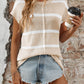 Striped Round Neck Short Sleeve Knit Top