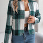 Plaid Open Front Long Sleeve Jacket