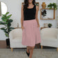Elastic Waist Skirt with Pockets