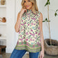 Frill Printed Mock Neck Top