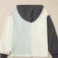 Waffle-Knit Two-Tone Long Sleeve Hoodie