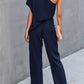 Single Shoulder Short Sleeve Jumpsuit