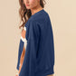 BiBi French Terry Color Block Cut Edge Detail Sweatshirt - Brand BiBi