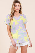 BOMBOM Floral Short Sleeve T-Shirt *
