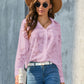 Full Size Collared Neck Long Sleeve Shirt Plus Size