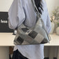 PU Leather Color Block Shoulder Bag
