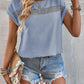Cutout Round Neck Short Sleeve Top