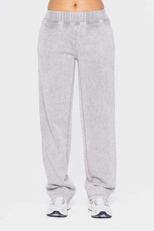 Mono B Elastic Waist Fleece Pants with Pockets *