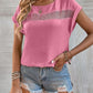 Cutout Round Neck Short Sleeve Top