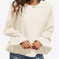 Round Neck Double-Layered Flounce Sleeve Top