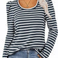 Full Size Striped Round Neck Long Sleeve T-Shirt