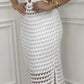 Cutout Slit Round Neck Sweater Dress