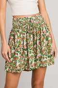 Cotton Bleu by Nu Label Floral Printed Smocked Waist Skorts *