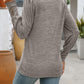 Full Size Decorative Button Round Neck Long Sleeve T-Shirt