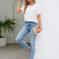 Round Neck Short Sleeve Blouse