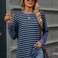 Striped Round Neck Long Sleeve T-Shirt