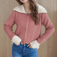 Zip Up Collared Neck Long Sleeve Cardigan