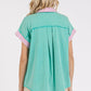 Mittoshop Color Block Henley Short Sleeve Polo Shirt