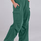 Elastic Waist Wide Leg Pants with Pockets